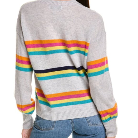 NWT Scott & Scott London Pippa Stripe Wool & Cashmere-Blend Sweater, Size Small - Picture 2 of 5